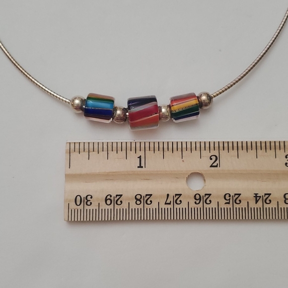 Sterling silver rainbow/pride necklace - Picture 3 of 4